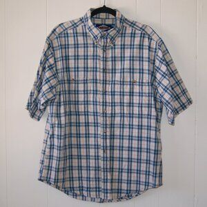 Ruff Hewn || Vintage Men's Blue Plaid Shirt || Size L